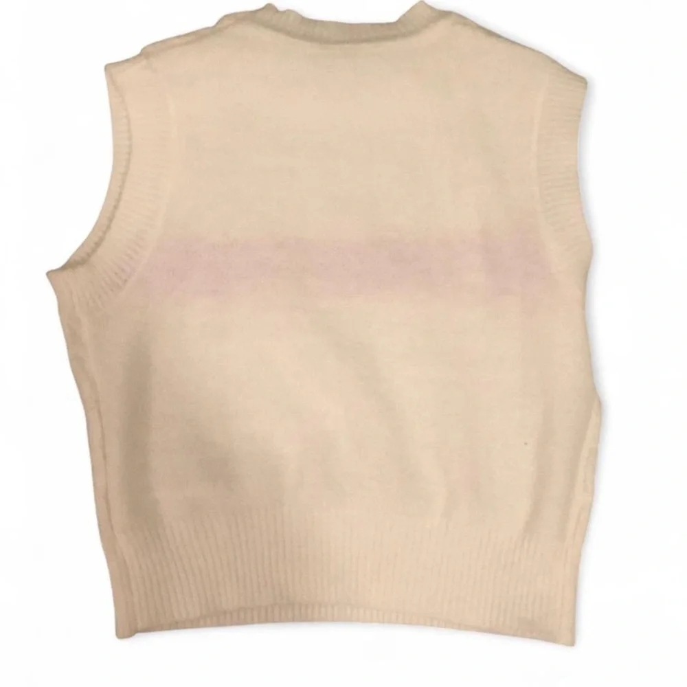 SHEIN Cream Knit Sleeveless Sweater with Red Text (Miss Adore) - Picture 3 of 3